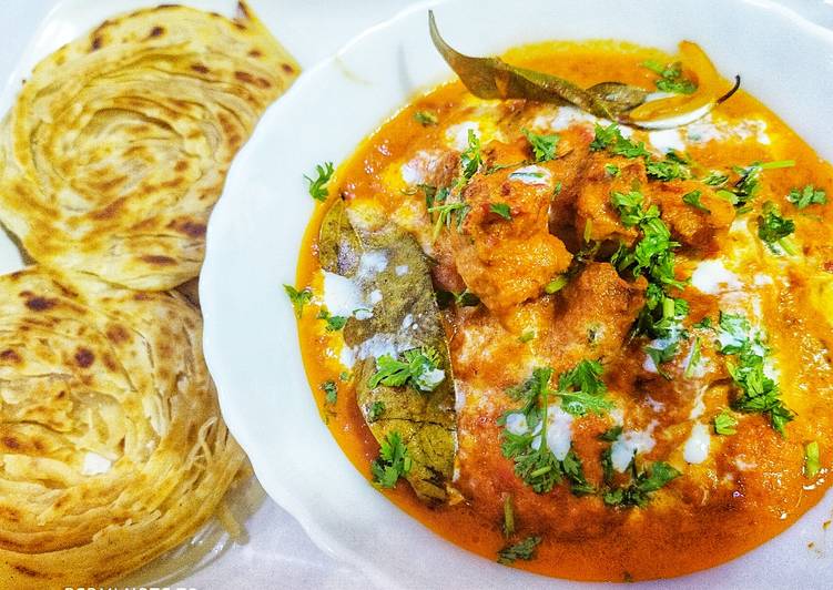 Easiest Way to Make Ultimate Easy Restaurant style Butter chicken with lachha paratha recipe