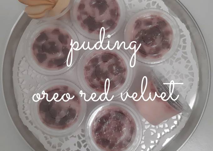 Puding oreo red velvet simpel