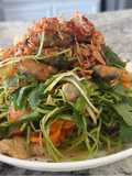 Morning Glory Salad with Stir-Fried Lemongrass Mussels