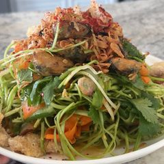 Morning Glory Salad with Stir-Fried Lemongrass Mussels A picture of Morning Glory Salad with Stir-Fried Lemongrass Mussels.