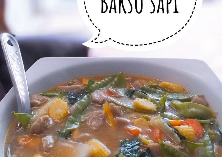 Capcay siram bakso sapi,mudah dan mirip solaria