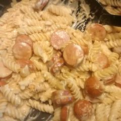 A picture of Creamy Cajun Sausage and Pasta.