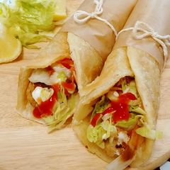 A picture of Chicken reshmi kabbab Rolls.