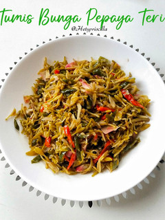 Foto resep Tumis bunga pepaya teri