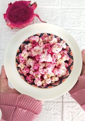 Foto resep Popcorn Caramel Buah Naga