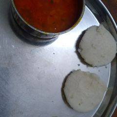 A picture of Idli sambar.