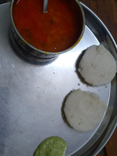 A picture of Idli sambar.