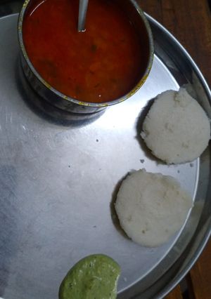 A picture of Idli sambar.