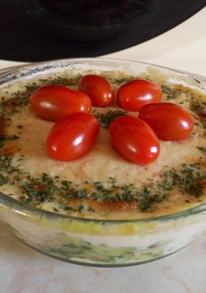 Füstölt sajtmártásban sült cukkinis csirkefalatok recept fotója