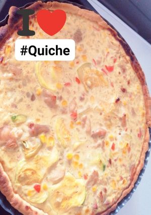 Una foto de Quiche de pollo y verduras