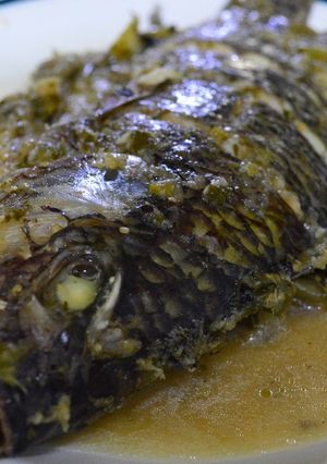 Una foto de Mojarra en salsa verde