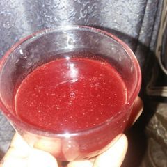 A picture of Homemade strawberry syrup.