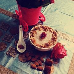 A picture of Badami phirni.