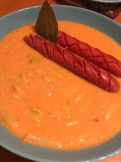 Magyaros zöldbab főzelék sült virslivel recept fotója