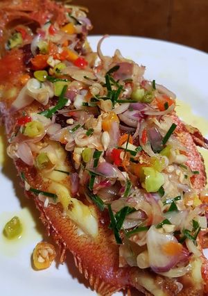 Foto resep Ikan Kakap merah sambal matah