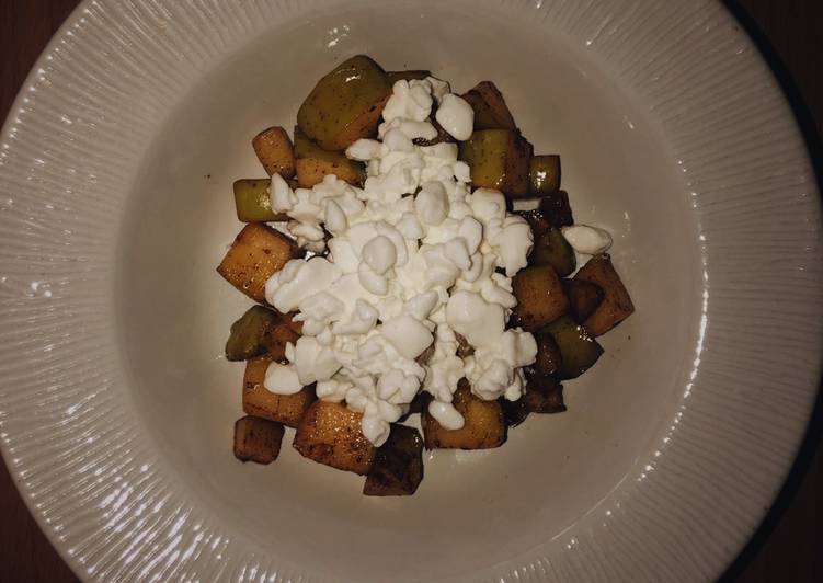 Manzana con requesón / queso cottage