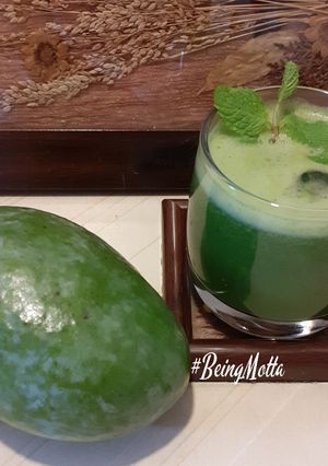 A picture of Raw Mango-Mint Juice.