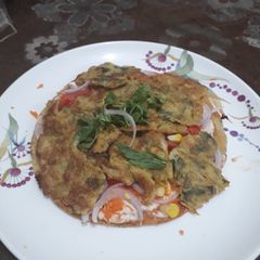 A picture of Yoghurt egg pizza.