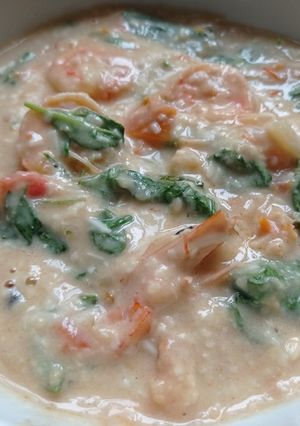 Foto resep Tuscan shrimp with spinach and creamy sauce