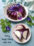 Puding Bunga Telang Lapis Susu