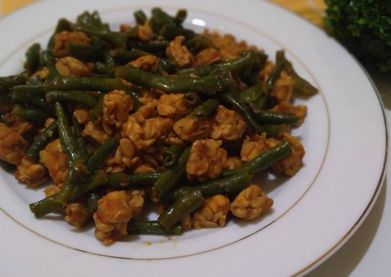 Oseng Sambal Tempe Kacang Panjang