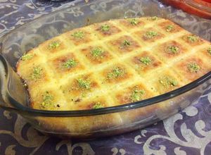 صورة لوصفة بسبوسه الكاروهات