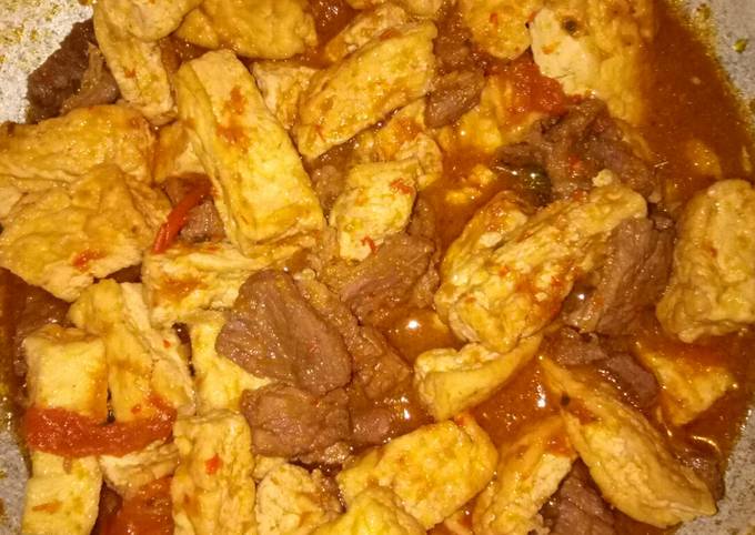 Cara Gampang Menyiapkan Krengsengan daging+tahu yang Enak