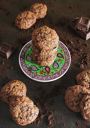 Foto di Biscotti con i fondi del caffè al cioccolato fondente