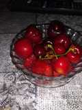 Postre con frutas de la estación