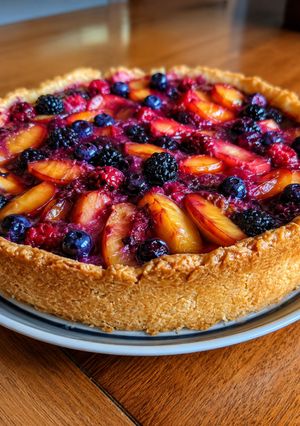 Una foto de Tarta de frutas (apta celíacos/ Sibo)