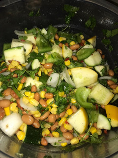A picture of Bean, corn, pepper salad.