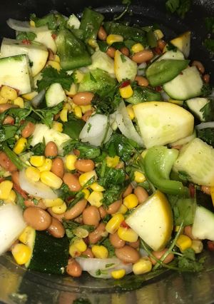 A picture of Bean, corn, pepper salad.