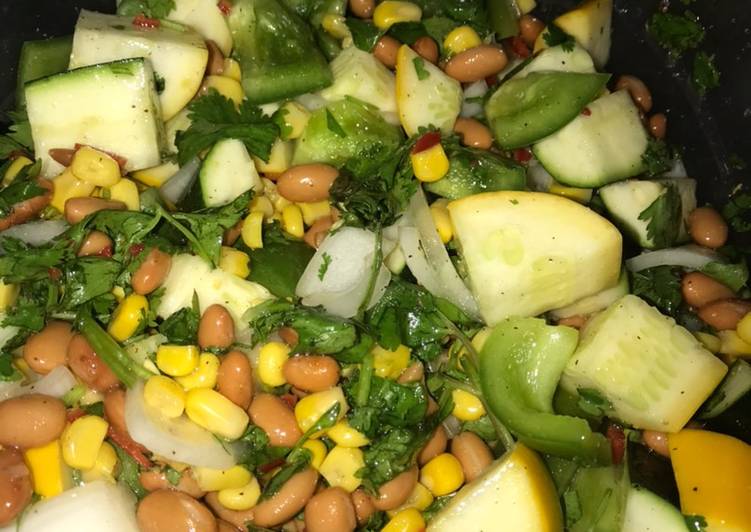 Bean, corn, pepper salad