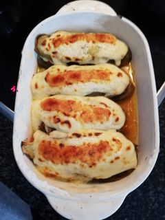 Una foto de Milhojas de berenjenas con carne
