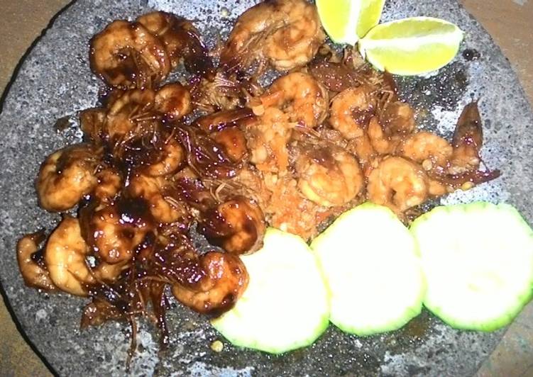 Cara Gampang Membuat Udang bakar madu geprek (bakar pakai teflon) Anti Gagal