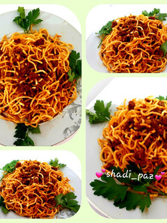 عکسی از دستور ماکارانی با گوشت چرخ کرده 😋