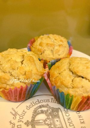Hình của món Muffin cơm dừa cho bé ăn dặm.