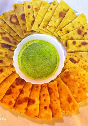 A picture of Paneer (Cottage Cheese) Paratha.
