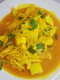Cazuela de fideos con merluza y langostinos