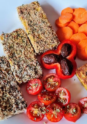 Una foto de Milanesas de tofu orgánico con empanizado nutritivo 🌱
