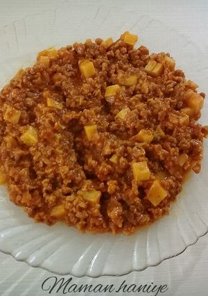 عکسی از دستور خوراک گوشت چرخکرده با کاری