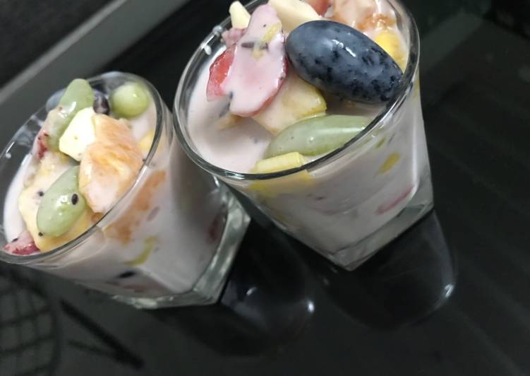 dari awal hingga akhir Memasak Fruit Salad with Curd yang Lezat Sekali