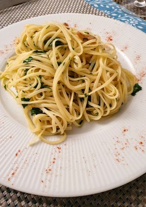 Una foto de Spaghettis al aglio e ólio con peperoncino