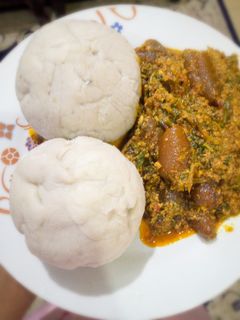 A picture of Pounded yam with Egusi soup🍛🍛🍛.