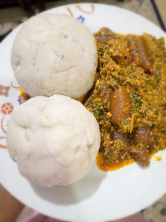 A picture of Pounded yam with Egusi soup🍛🍛🍛.