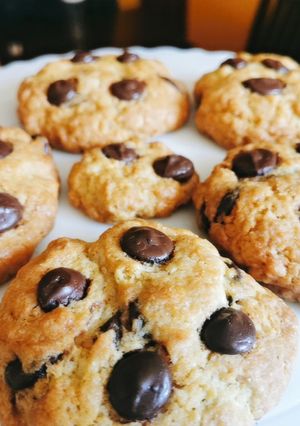 Una foto de Galletas con chips de chocolate SIN HUEVO🍪