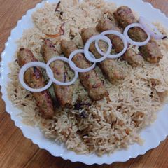 A picture of Seekh kabab pulao |kokabncookpad (Eid special).