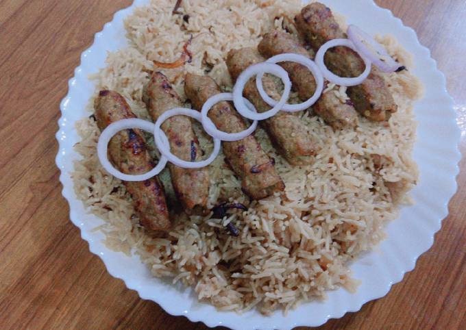 Seekh kabab pulao |kokabncookpad (Eid special)