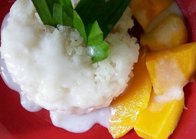 Resep Mango sticky rice metode simple dan lezat Anti Gagal
