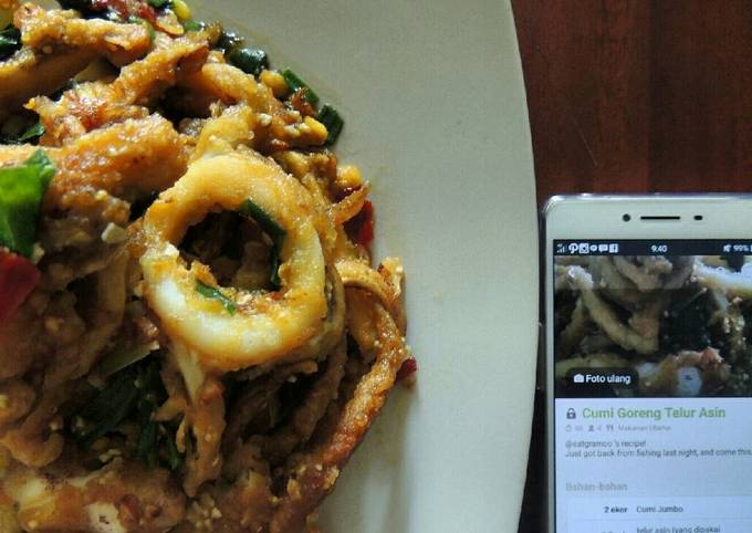 Bagaimana Membuat Cumi Goreng Telur Asin or Fried Calamari With Salty Egg Sauce yang Enak